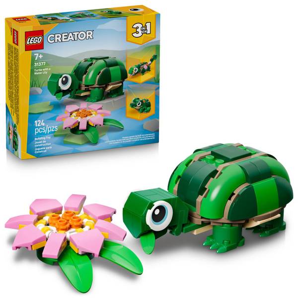 Photo of Creator 3-in-1 Turtle with a Water Lily Flower 31377 Building Toy