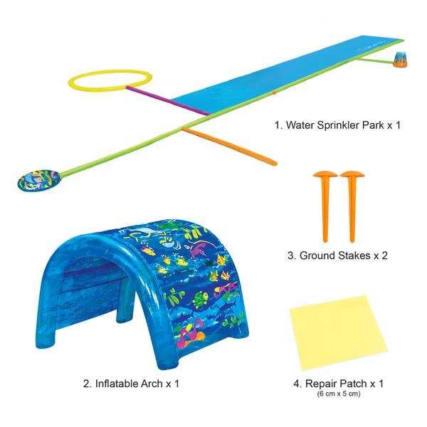 Banzai Splash 'N Slide 2-in-1 Sprinkler/Tunnel Slide Summer Play