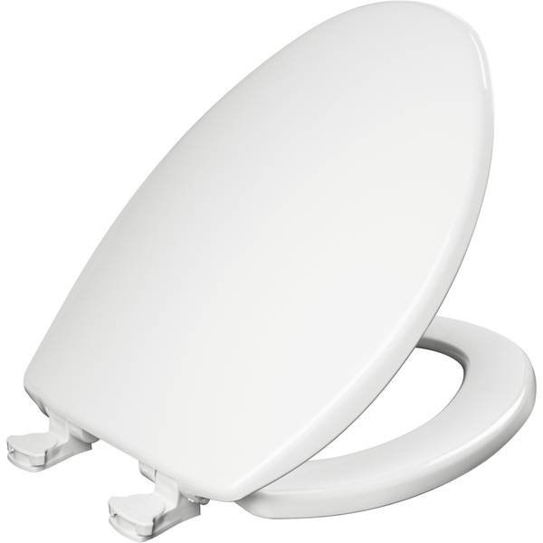 Photo of White Elongated Plastic Toilet Seat