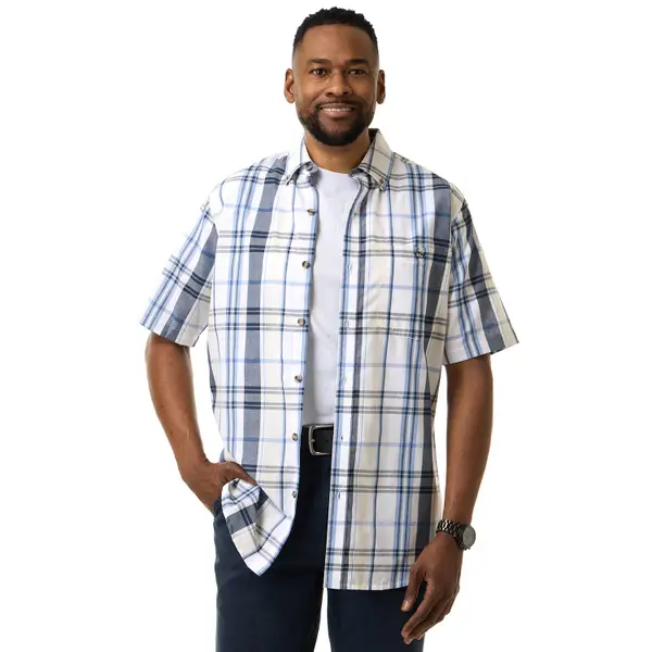 Work N' Sport Men's Short Sleeve Button Down Dobby Shirt - 25335