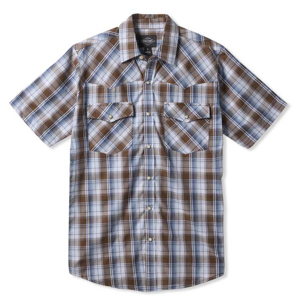 Work N' Sport Men's Short Sleeve Western Shirt in Blue, LT Work N' Sport Men's Short Sleeve Western Shirt in Blue, LT