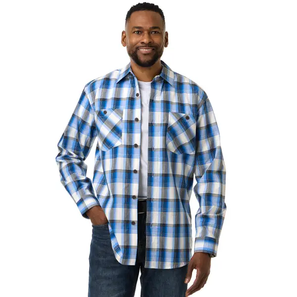 ricercare様 Work N' Sport Men's Long Sleeve Broadcloth Shirt - 28360-616WS-M
