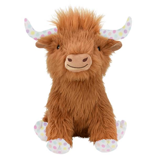 Photo of 14" Jumbo Highland Cow with Spring Pattern