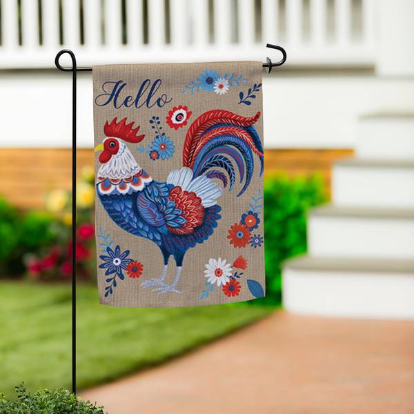 Photo of Rooster Burlap Garden Flag