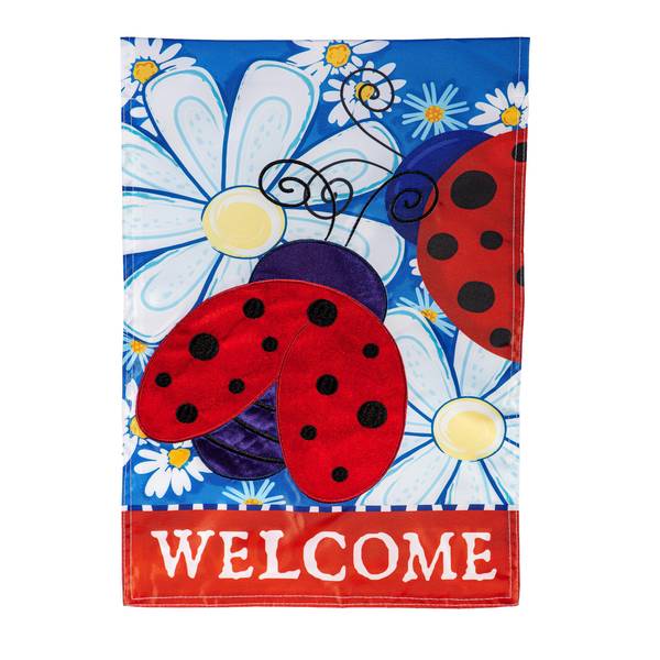 Photo of Patriotic Ladybugs Applique Garden Flag