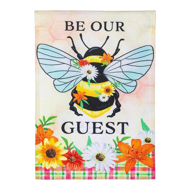 Photo of Bee Summer Burlap Garden Flag