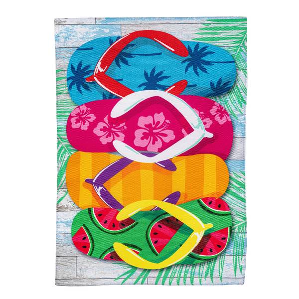Photo of Stacked Flip Flop Burlap Garden Flag