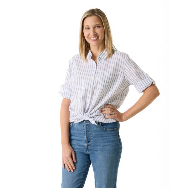Photo of Women's 3/4 Sleeve Cotton Rayon Shirt With Roll Sleeve