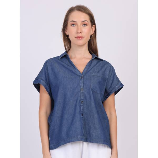 Photo of Women's Dashocell Cap Sleeve Button Front Top