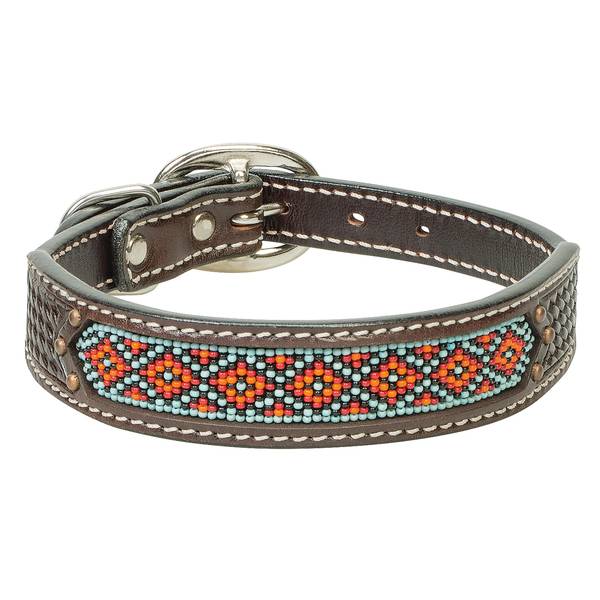 Photo of 3/4" x 17" Beaded Basketweave Dog Collar