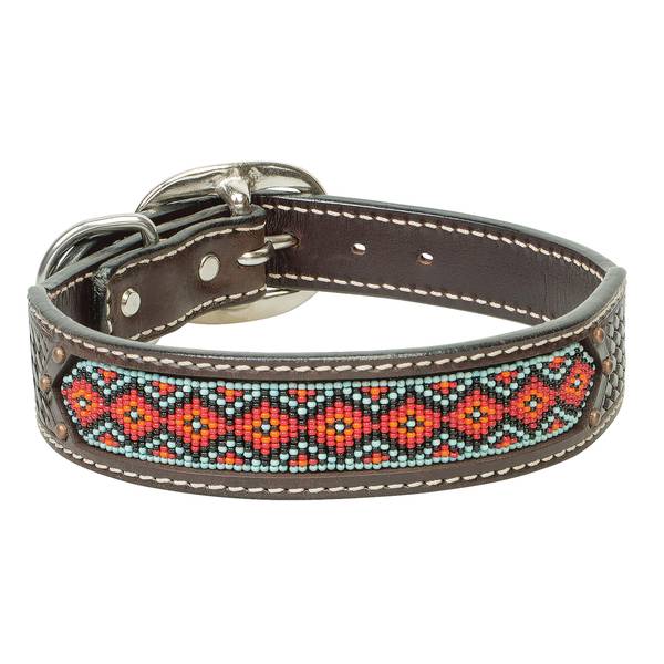 Photo of 1" x 21" Beaded Basketweave Dog Collar