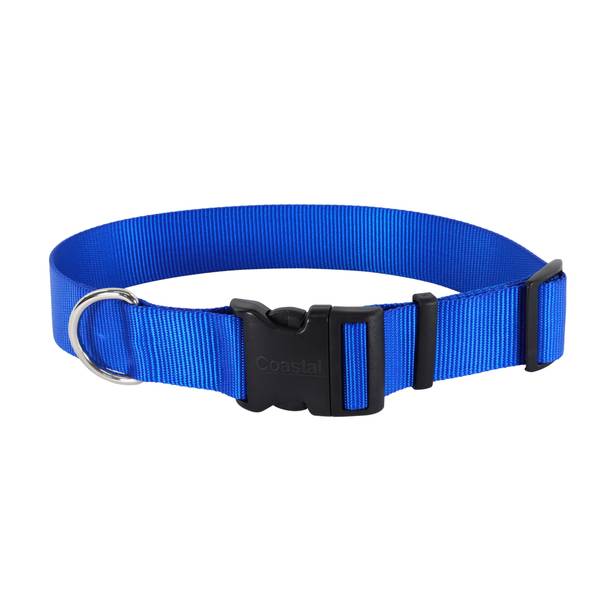 Photo of 1 1/2" x 18"-26" Large Blue Adjustable Dog Collar with Plastic Buckle