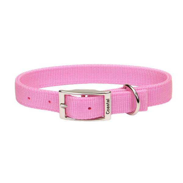 Photo of 1" x 20" Medium Bright Pink Double-Ply Dog Collar
