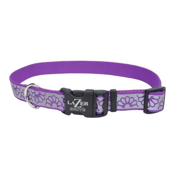 Photo of 1" x 18"-26" Purple Daisy Reflective Open-Design Adjustable Collar