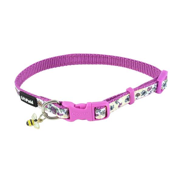 Photo of 3/8" x 6-8" Petite X-Small Li'l Bumble Bee Charming Ribbon Overlay Dog Collar