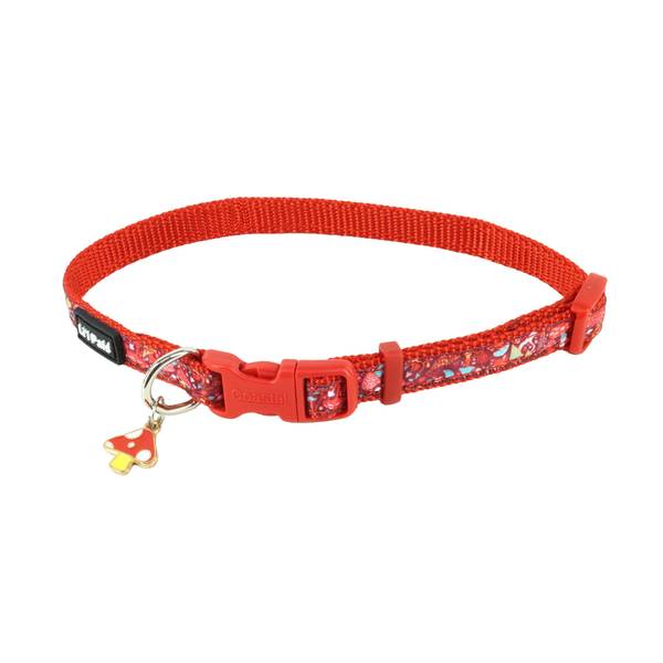 Photo of 3/8" x 8-12" Petite Small Li'l Mushroom Charming Ribbon Overlay Dog Collar