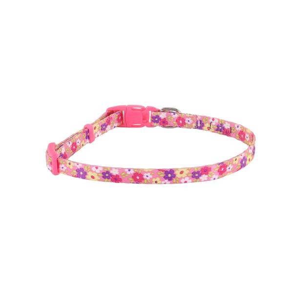 Photo of 5/16" x 8"-12" Petite Small Daisy Multi-Color Adjustable Patterned Dog Collar