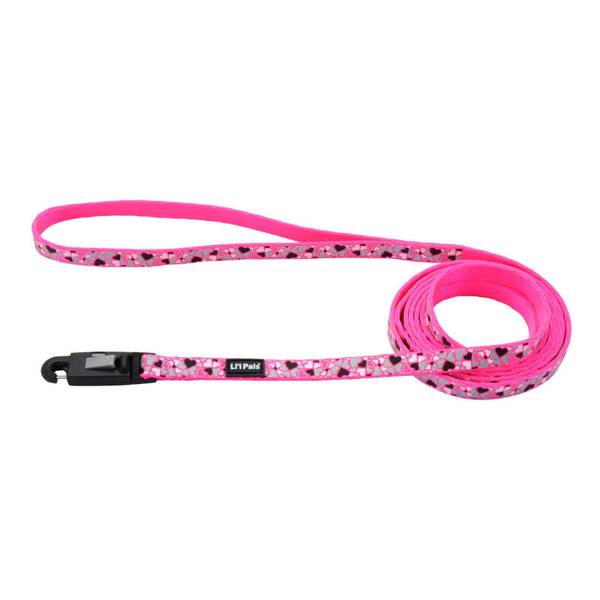 Photo of 3/8" x 6' X-Small Pink Heart Reflective Leash