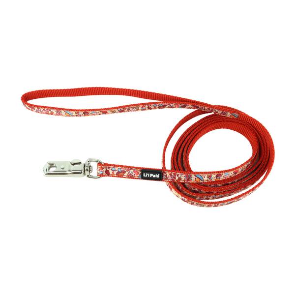 Photo of 3/8" x 6' X-Small Li'l Mushrooms Charming Ribbon Overlay Dog Leash