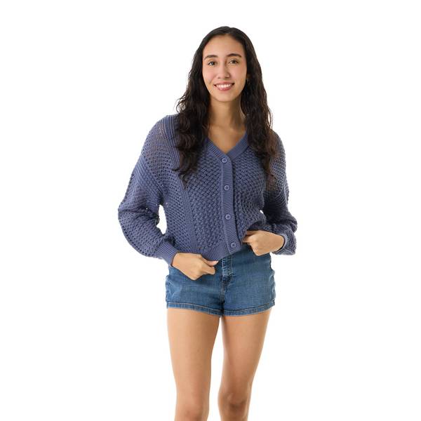 Photo of Women's Long Sleeve Pointelle Cardigan Sweater