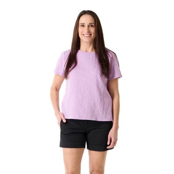 Photo of Women's Crew Neck Short Sleeve Solid Slub Tee