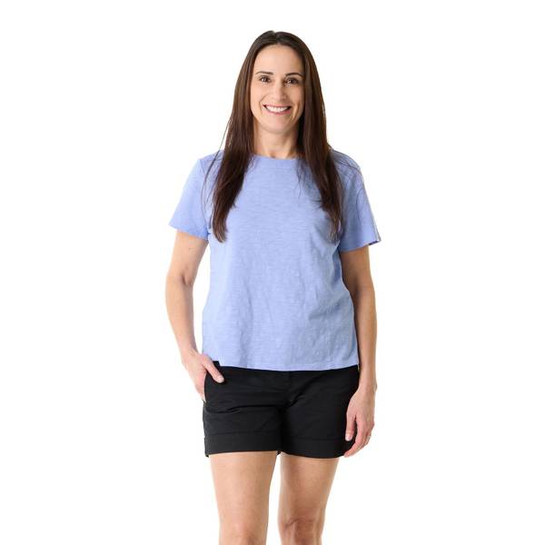 Photo of Women's Crew Neck Short Sleeve Solid Slub Tee