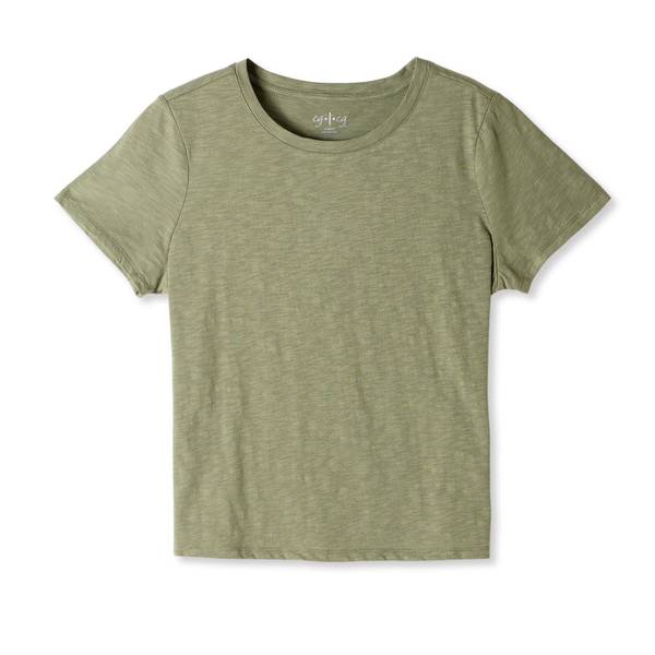 Photo of Women's Crew Neck Short Sleeve Solid Slub Tee