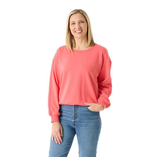 Photo of Woman's Long Sleeve Yummy Stretch Fleece Crewneck Sweatshirt