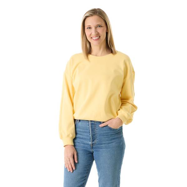 Photo of Woman's Long Sleeve Yummy Stretch Fleece Crewneck Sweatshirt