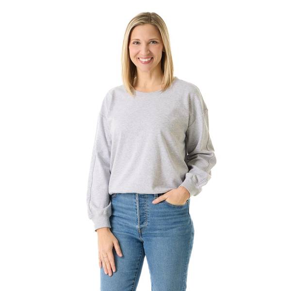 Photo of Woman's Long Sleeve Yummy Stretch Fleece Crewneck Sweatshirt