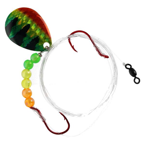 Photo of Hook Size 4 #3 Firetiger Holographic Blade Crawler Harness Spinner Rig