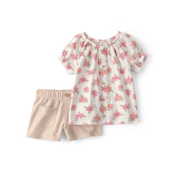 Photo of Toddler Girls 2-Piece Floral Top Short Set