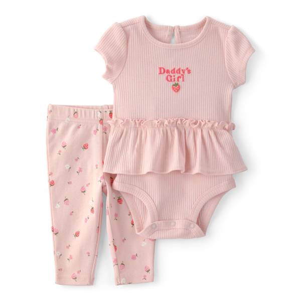 Photo of Infant Girls Fruit Print Short Sleeve Bodysuit n' Pant Set