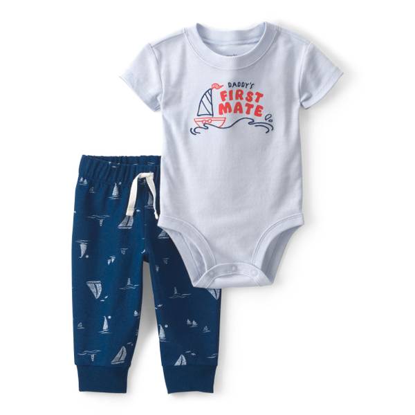 Photo of Infant Boys 2-Piece 'Daddy's First Mate' Boat Bodysuit Pant Set