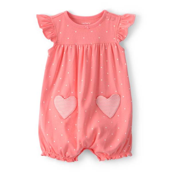 Photo of Infant Girls Heart Pocket Short-Sleeve Romper
