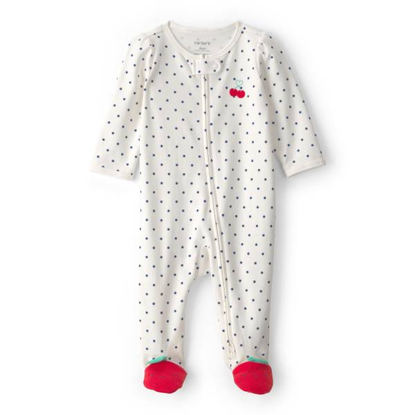 Photo of Infant Girls Cherry 2-Way Zip 100% Cotton Sleep n' Play Pajama