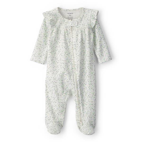 Photo of Infant Girls Floral 2-Way Zip 100% Cotton Sleep n' Play Pajama