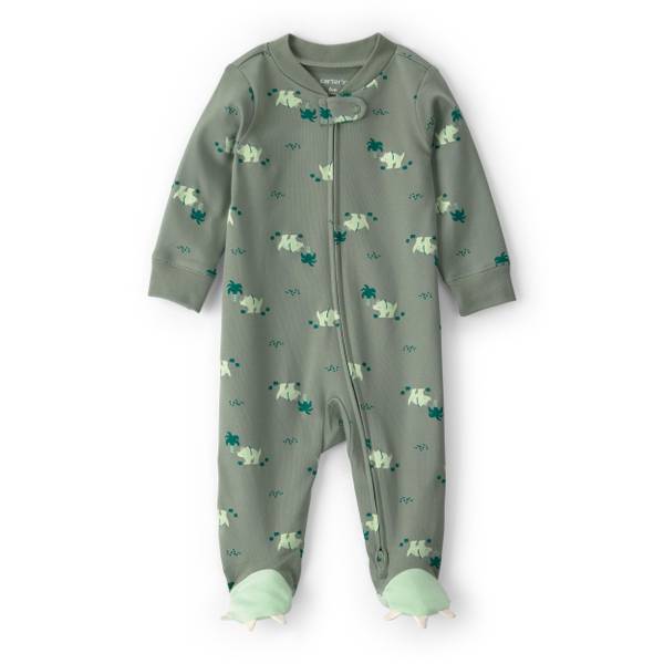 Photo of Infant Boys Dinosaur 2-Way Zip 100% Cotton Sleep n' Play Pajama
