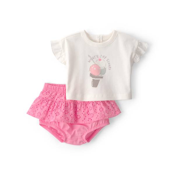 Photo of Infant Girls 2-Piece Ice Cream Top Short Set