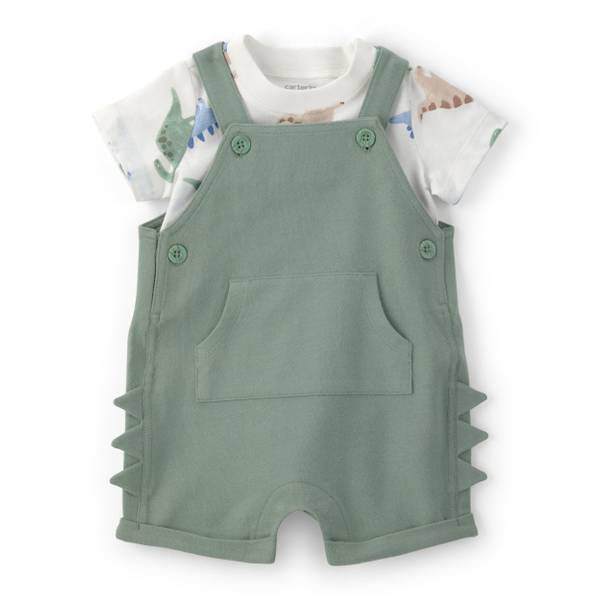 Photo of Infant Boys 2-Piece Dinosaur Short-Sleeve Overall Set