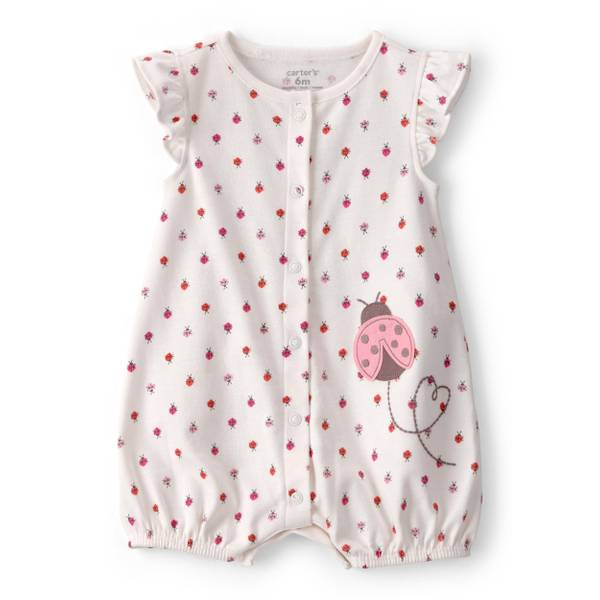 Photo of Infant Girls Ladybug Flutter Sleeve Romper