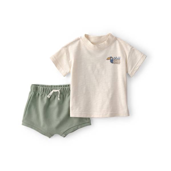 Photo of Infant Boys 2-Piece Toucan Solid Short-Sleeve Top Short Set