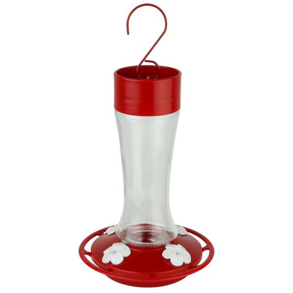 Photo of 10 oz Scarlet Silhouette Glass Hummingbird Feeder