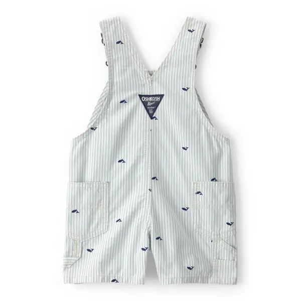 Oshkosh Infant Boys Whale Striped Shortall - 1U537610-3M | Blain's