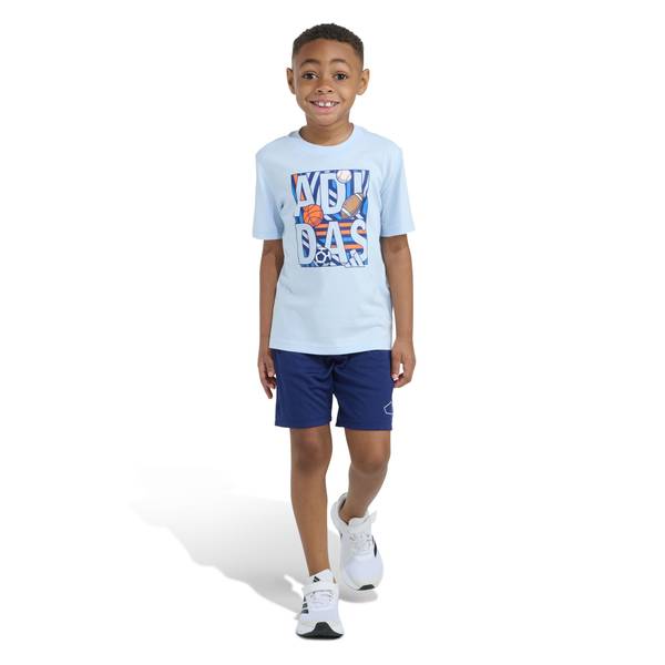 Photo of Boy's Two-Piece Essential Cotton Graphic Tee and Short Set