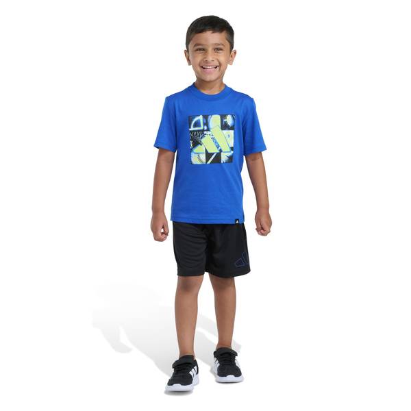 Photo of Boy's Two-Piece Essential Cotton Graphic Tee and Short Set