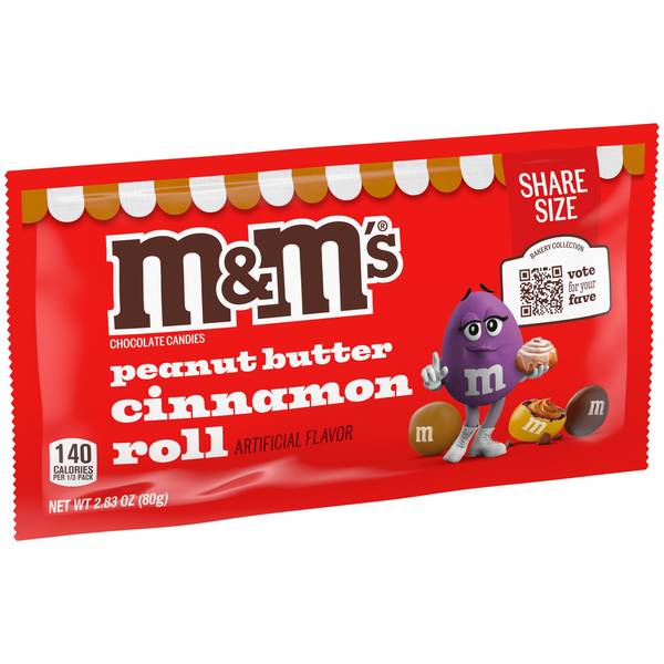 M&M's 2.83 oz Peanut Butter Cinnamon Roll Chocolate Share Size