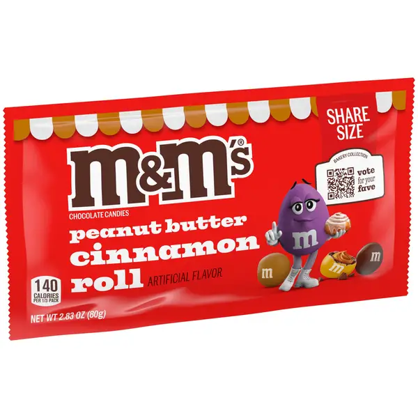 M&M's 2.83 oz Peanut Butter Cinnamon Roll Chocolate Share Size