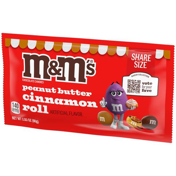 M&M's 2.83 oz Peanut Butter Cinnamon Roll Chocolate Share Size