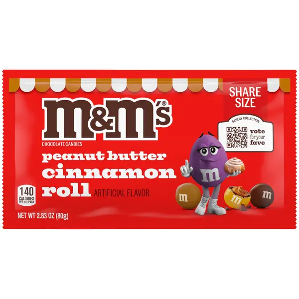 M&M's 2.83 oz Peanut Butter Cinnamon Roll Chocolate Share Size